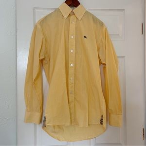 BURBERRY Yellow Check Cotton Shirt Size S